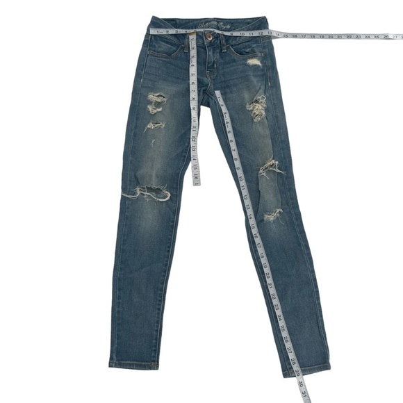 American Eagle Distressed Stretch Jeggings Size 0 Women’s - Picture 5 of 5